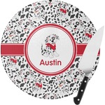 Dalmation Round Glass Cutting Board - Small (Personalized)