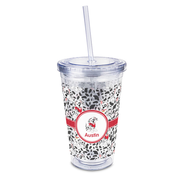 Custom Dalmation 16oz Double Wall Acrylic Tumbler with Lid & Straw - Full Print (Personalized)