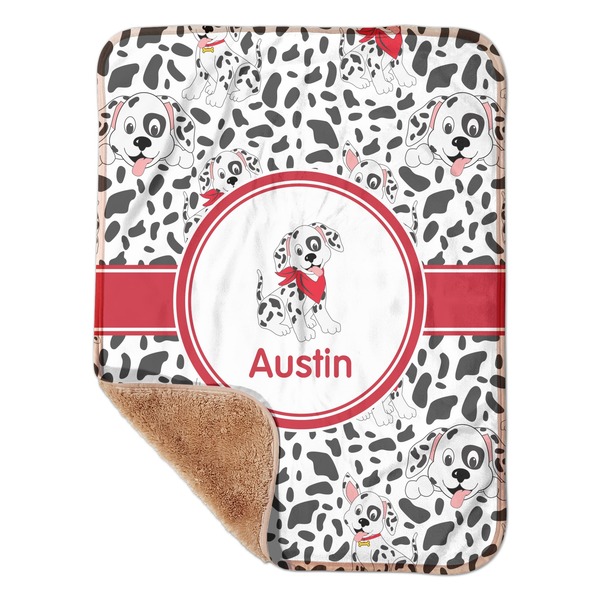 Custom Dalmation Sherpa Baby Blanket - 30" x 40" w/ Name or Text