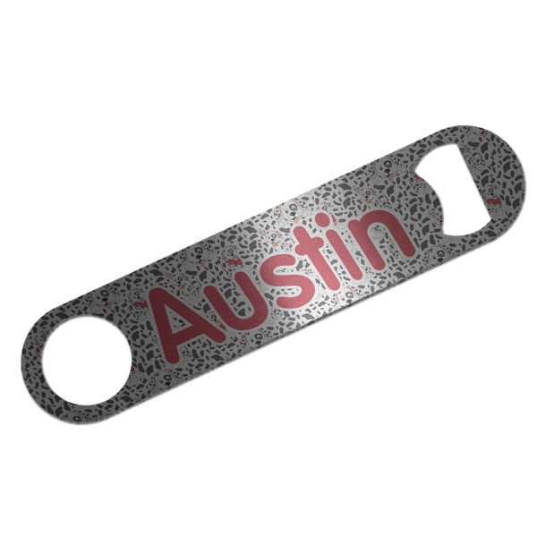 Custom Dalmation Bar Bottle Opener - Silver w/ Name or Text