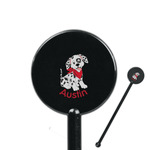 Dalmation 5.5" Round Plastic Stir Sticks - Black - Single Sided (Personalized)