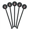 Dalmation Black Plastic 5.5" Stir Stick - Round - Fan View
