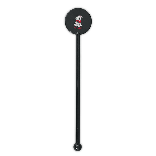 Dalmation Black Plastic 5.5" Stir Stick - Round - Single Stick