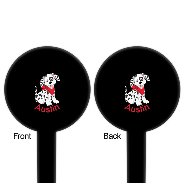 Dalmation Black Plastic 6" Food Pick - Round - Double Sided - Front & Back