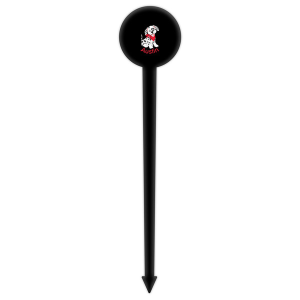 Dalmation Black Plastic 6" Food Pick - Round - Single Pick