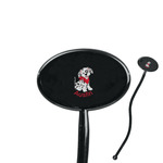 Dalmation 7" Oval Plastic Stir Sticks - Black - Single Sided (Personalized)