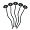 Dalmation Black Plastic 7" Stir Stick - Oval - Fan