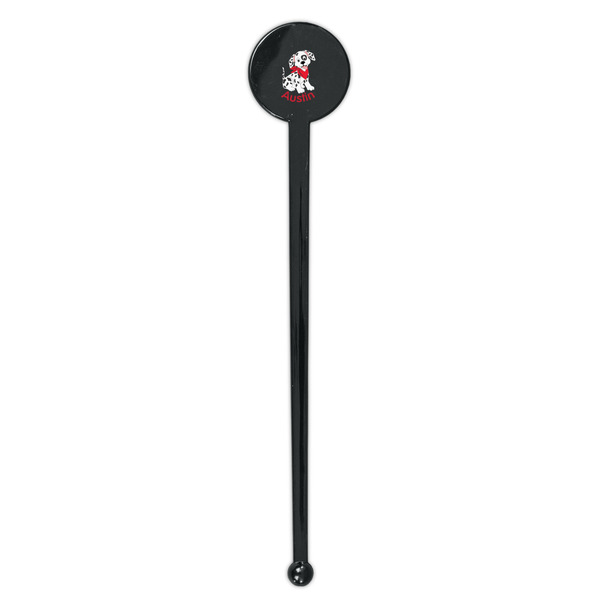 Dalmation Black Plastic 7" Stir Stick - Round - Single Stick