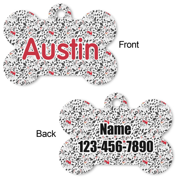 Dalmation Bone Shaped Dog ID Tag - Large - Approval