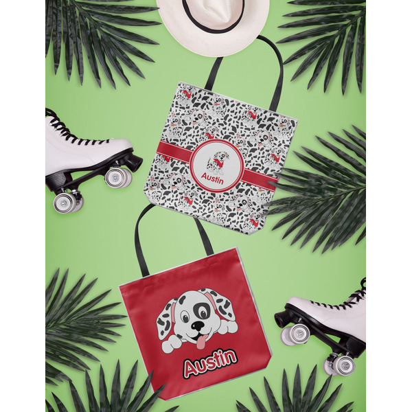 Dalmation Canvas Tote Lifestyle Front and Back- 13x13