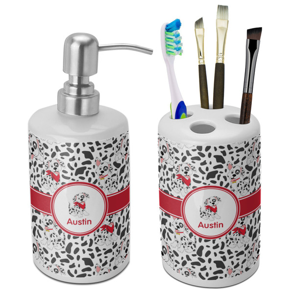 Custom Dalmation Ceramic Bathroom Accessories Set (Personalized)