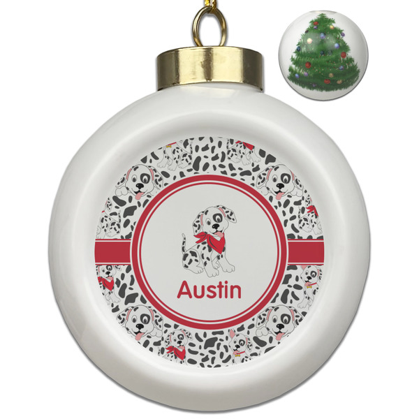 Custom Dalmation Ceramic Ball Ornament - Christmas Tree (Personalized)