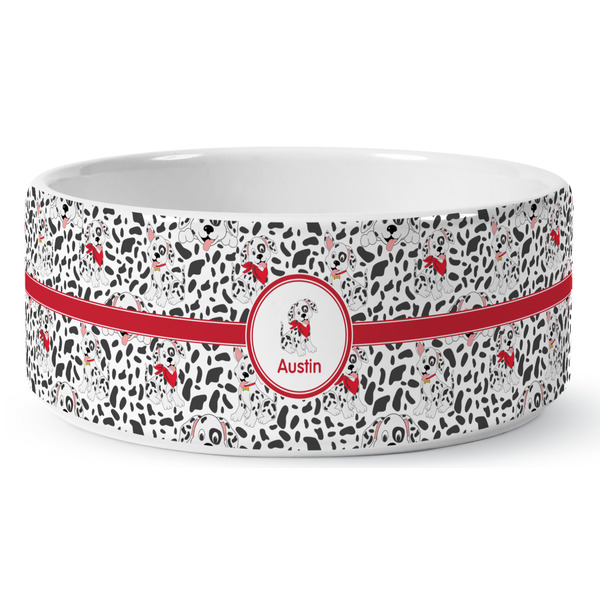 Dalmation Ceramic Dog Bowl - Medium - Front