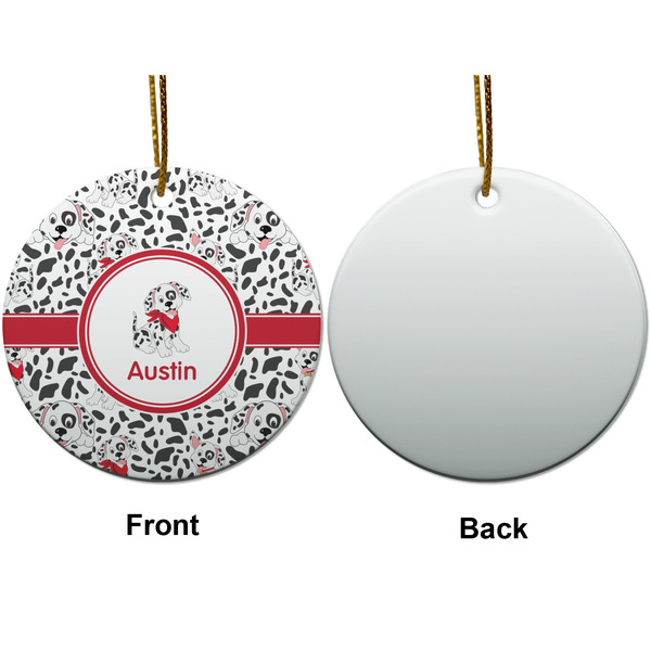 Dalmation Ceramic Flat Ornament - Circle Front & Back (APPROVAL)