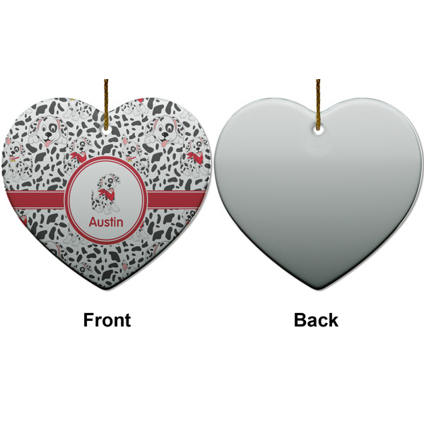 Dalmation Ceramic Flat Ornament - Heart Front & Back (APPROVAL)