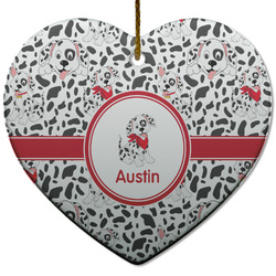 Dalmation Heart Ceramic Ornament w/ Name or Text