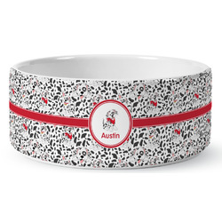 Dalmation Ceramic Dog Bowl - Large (Personalized)