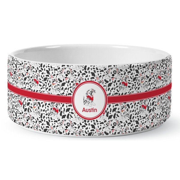 Custom Dalmation Ceramic Dog Bowl - Large (Personalized)
