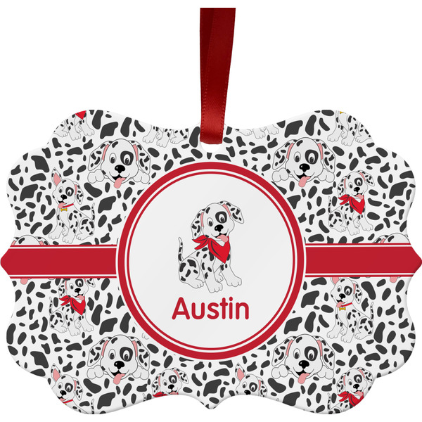 Custom Dalmation Metal Frame Ornament - Double Sided w/ Name or Text