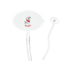 Dalmation 7" Oval Plastic Stir Sticks - Clear (Personalized)