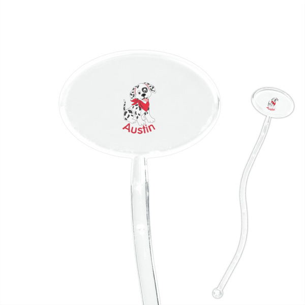 Custom Dalmation 7" Oval Plastic Stir Sticks - Clear (Personalized)