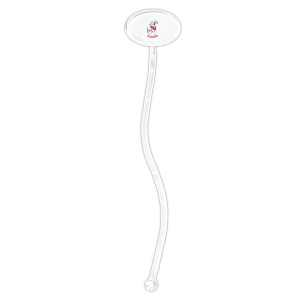 Dalmation Clear Plastic 7" Stir Stick - Oval - Single Stick