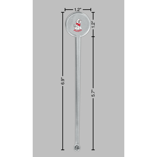Dalmation Clear Plastic 7" Stir Stick - Round - Dimensions