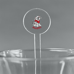 Dalmation 7" Round Plastic Stir Sticks - Clear (Personalized)