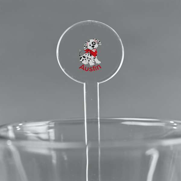 Custom Dalmation 7" Round Plastic Stir Sticks - Clear (Personalized)