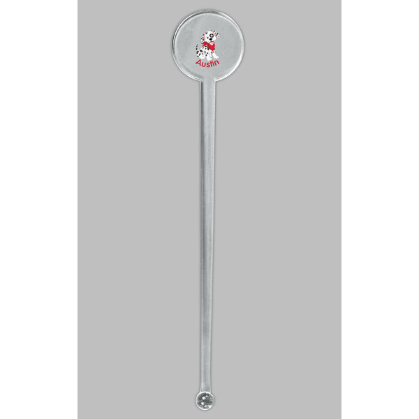 Dalmation Clear Plastic 7" Stir Stick - Round - Single Stick