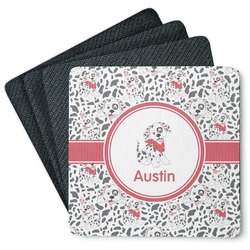 Dalmation Square Rubber Backed Coasters - Set of 4 (Personalized)