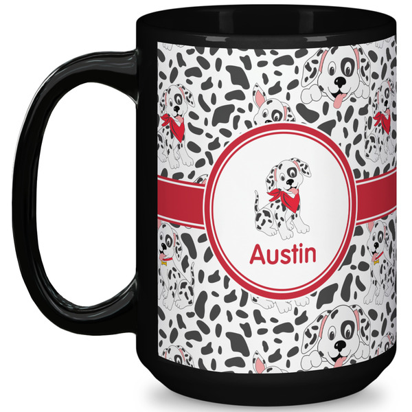 Custom Dalmation 15 Oz Coffee Mug - Black (Personalized)