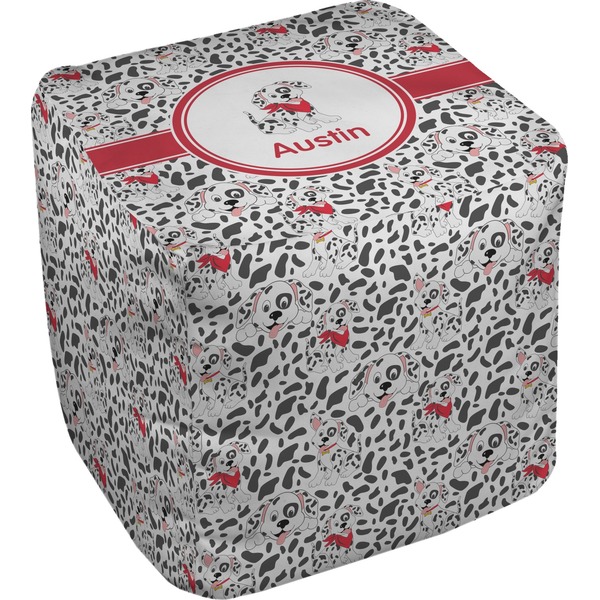 Custom Dalmation Cube Pouf Ottoman - 18" (Personalized)
