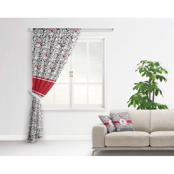 Dalmation Curtain With Window and Rod - in Room Matching Pillow