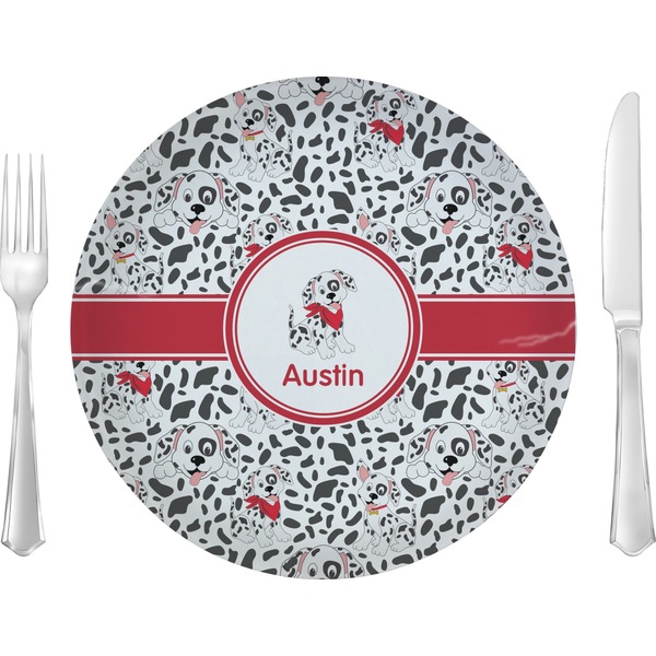Custom Dalmation 10" Glass Lunch / Dinner Plates - Single or Set (Personalized)