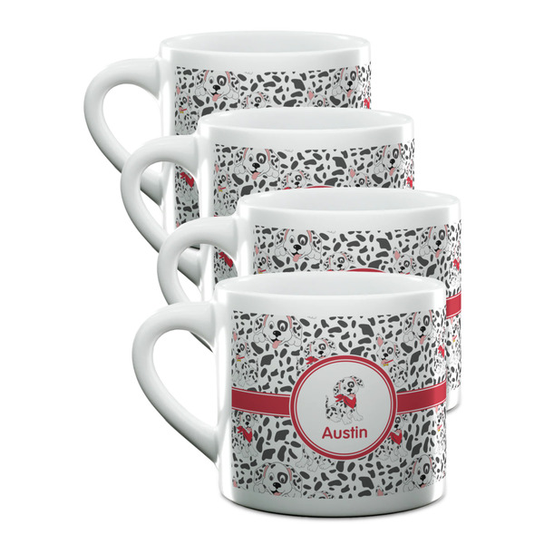 Custom Dalmation Double Shot Espresso Cups - Set of 4 (Personalized)