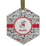 Dalmation Flat Glass Ornament - Hexagon w/ Name or Text