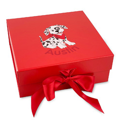 Dalmation Gift Box with Magnetic Lid - Red (Personalized)