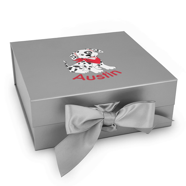 Custom Dalmation Gift Box with Magnetic Lid - Silver (Personalized)