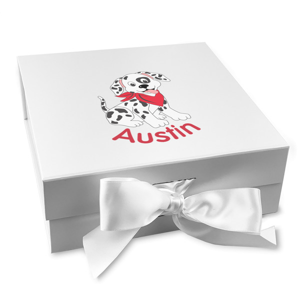 Custom Dalmation Gift Box with Magnetic Lid - White (Personalized)