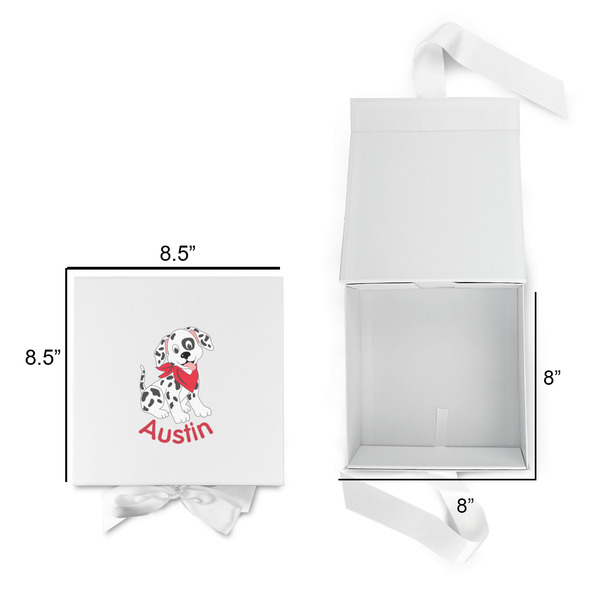 Dalmation Gift Boxes with Magnetic Lid - White - Open & Closed