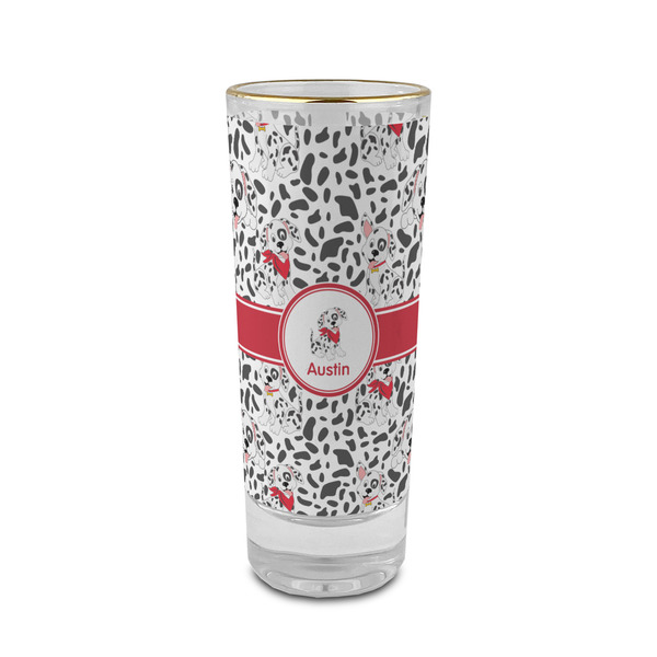 Custom Dalmation 2 oz Shot Glass - Glass with Gold Rim (Personalized)