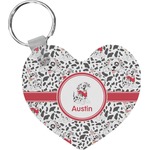 Dalmation Heart Plastic Keychain w/ Name or Text