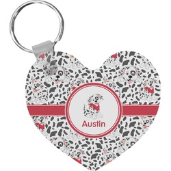 Dalmation Heart Plastic Keychain w/ Name or Text