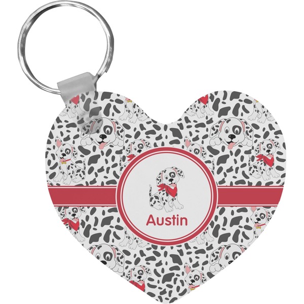 Custom Dalmation Heart Plastic Keychain w/ Name or Text