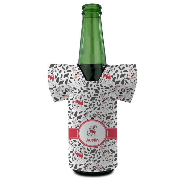 Dalmation Jersey Bottle Cooler - FRONT (on bottle)