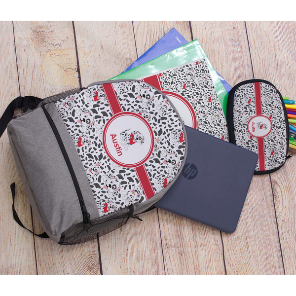 Dalmation Large Backpack - Gray - With Stuff