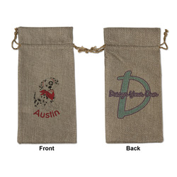 Dalmation Large Burlap Gift Bag - Front & Back (Personalized)