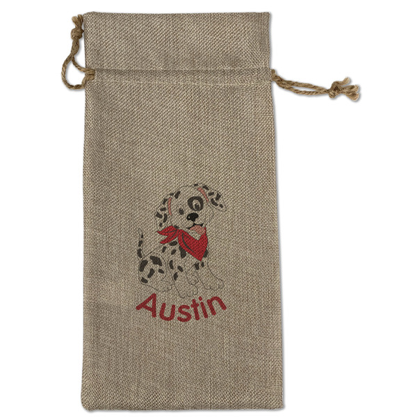 Dalmation Large Burlap Gift Bags - Front