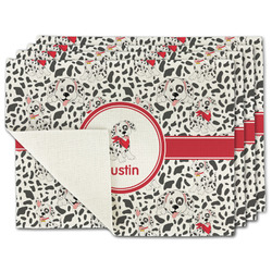 Dalmation Single-Sided Linen Placemat - Set of 4 w/ Name or Text